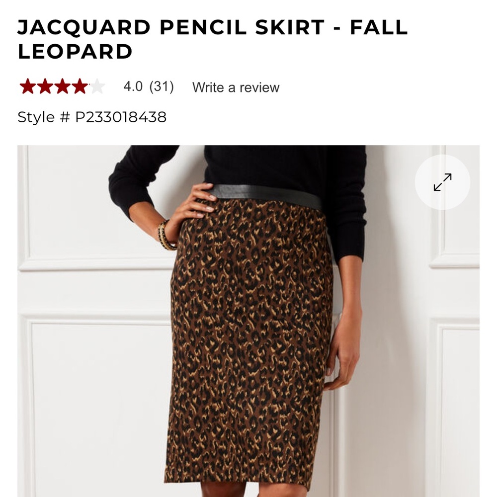 NWT Talbots leopard print straight skirt